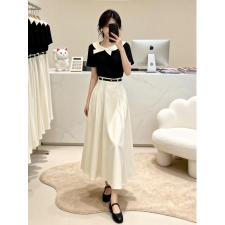 BY19850# 夏装搭配一整套miu系穿搭韩系初夏学院风独特漂亮上衣半身裙套装 服裝批發女裝批發服飾貨源