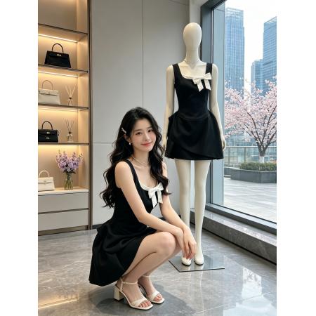 BY19871# 假两件法式连衣裙女早春礼服裙短裙 服裝批發女裝批發服飾貨源
