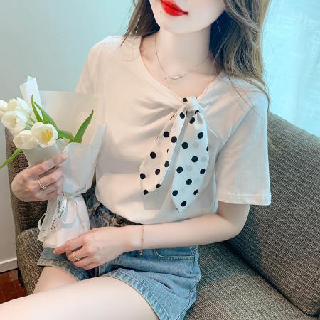 BY19876# 夏季新款T恤简约套头甜美韩版短袖 服裝批發女裝批發服飾貨源