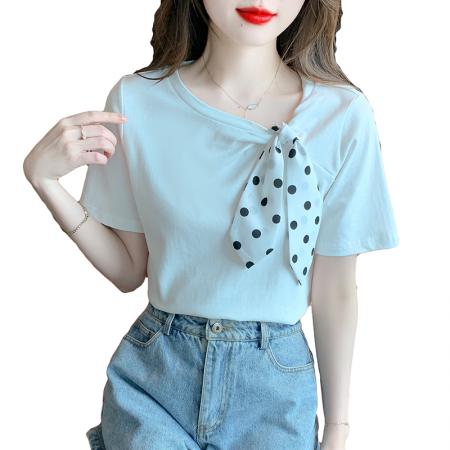 BY19876# 夏季新款T恤简约套头甜美韩版短袖 服裝批發女裝批發服飾貨源