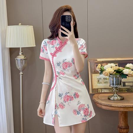 新款国风时尚法式新款女修身高端气质洋气连衣裙套装两件 服裝批發女裝批發服飾貨源