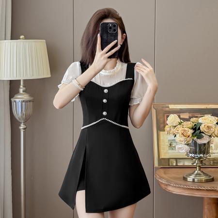 时尚短裤套装裤裙女夏新款小香风职业休闲小个子连衣裙两件 服裝批發女裝批發服飾貨源