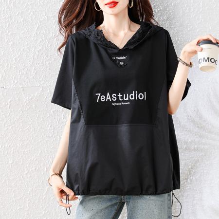 BY19909# 大码女装夏季新款时尚气质欧洲站宽松上衣T恤 服裝批發女裝批發服飾貨源