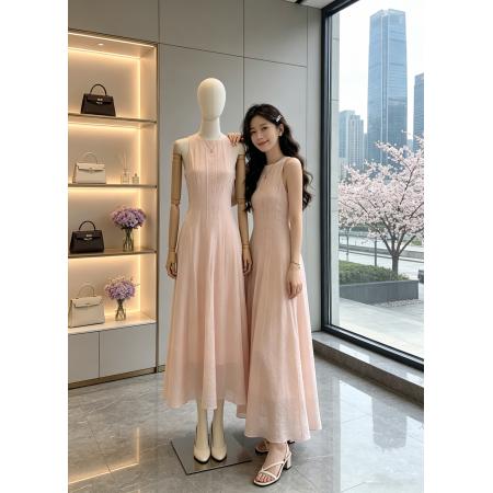 BY19941# 天菜天丝肌理感法式连衣裙五一出游大摆长裙 服裝批發女裝批發服飾貨源