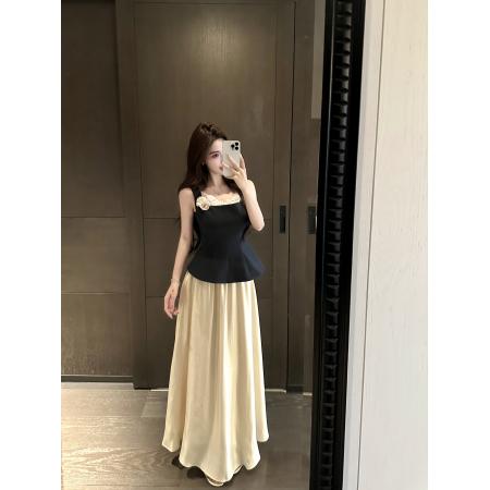 夏季新款气质时尚方领蕾丝吊带上衣显瘦半身裙两件套女 服裝批發女裝批發服飾貨源
