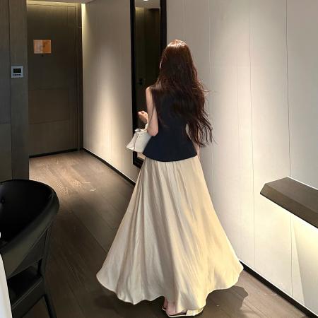 夏季新款气质时尚方领蕾丝吊带上衣显瘦半身裙两件套女 服裝批發女裝批發服飾貨源