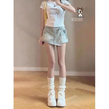 韩系复古高腰牛仔半身裙女新款气质百搭修身遮肉显瘦包臀短裙 服裝批發女裝批發服飾貨源