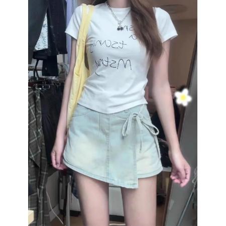 韩系复古高腰牛仔半身裙女新款气质百搭修身遮肉显瘦包臀短裙 服裝批發女裝批發服飾貨源