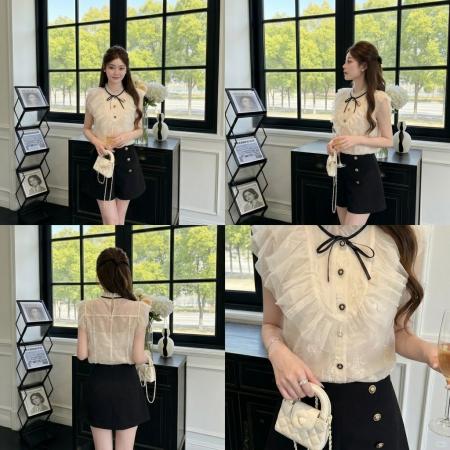 新款女装淡人系韩版设计感小众上衣时尚高级短裤 服裝批發女裝批發服飾貨源