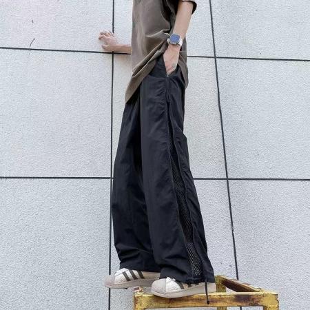 BY20107# 网眼透气速干伞兵休闲裤子男夏薄款宽松拉链运动裤户外登山冲锋裤 服裝批發男裝批發服飾貨源