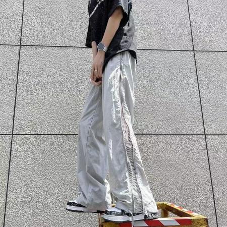 BY20107# 网眼透气速干伞兵休闲裤子男夏薄款宽松拉链运动裤户外登山冲锋裤 服裝批發男裝批發服飾貨源