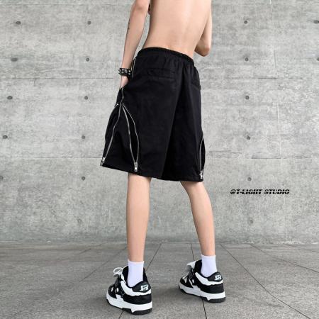 BY20200# 六拉链工装美邦短裤男款夏季拉链机能风裤子过膝冲锋休闲五分裤 服裝批發男裝批發服飾貨源