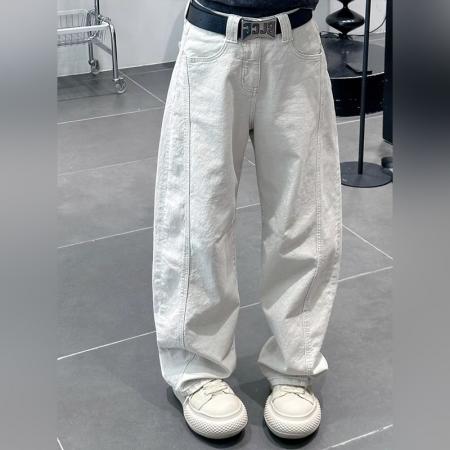 BY20204# 弯刀潮乐汇牛仔裤男女春夏高级感痞帅裤子cleanfit垂感直筒阔腿裤 服裝批發男裝批發服飾貨源
