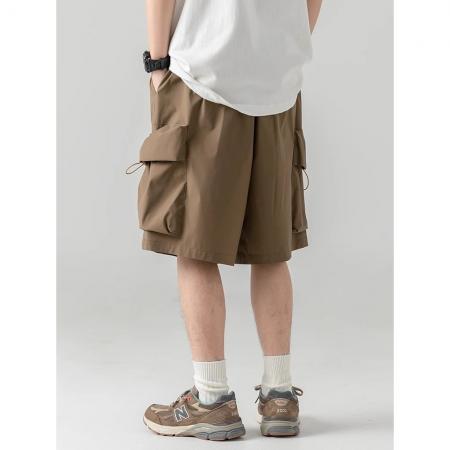 BY20207# 高质量工装新潮大码短裤男夏季抽绳多口袋中裤宽松休闲五分裤子 服裝批發男裝批發服飾貨源