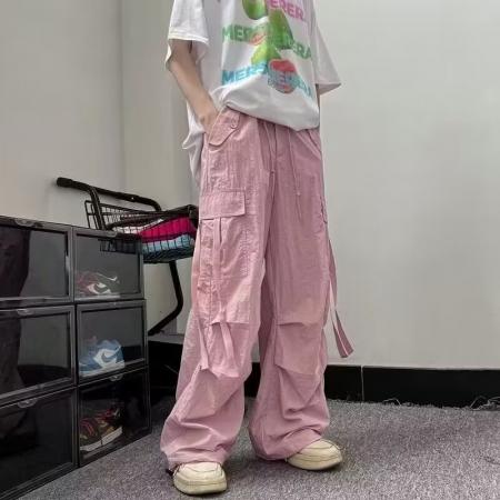 BY20212# 原版质量潮牌侠夏季薄款工装裤男日系复古宽松阔腿直筒休闲裤 服裝批發男裝批發服飾貨源