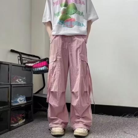 BY20212# 原版质量潮牌侠夏季薄款工装裤男日系复古宽松阔腿直筒休闲裤 服裝批發男裝批發服飾貨源