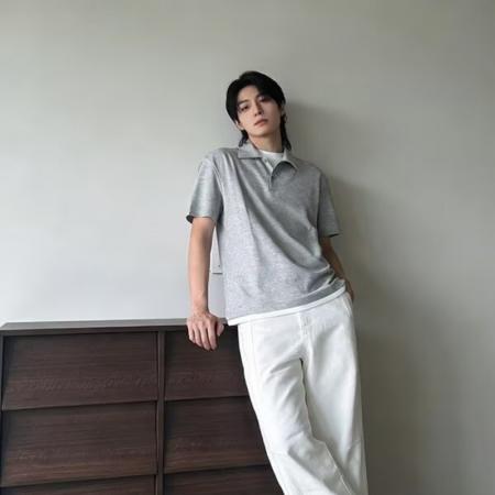BY20234# 空气棉假两件夏季二浩男装POLO衫短袖T恤纯色修身撞色翻领上衣 服裝批發男裝批發服飾貨源