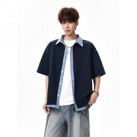 BY20253# 假两件拼格子...