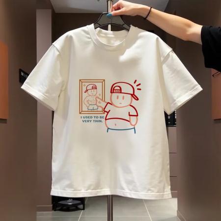 BY20272# 跨境新款纯棉T恤男士夏季韩版潮流简约上衣港风宽松休闲潮牌短袖 服裝批發男裝批發服飾貨源