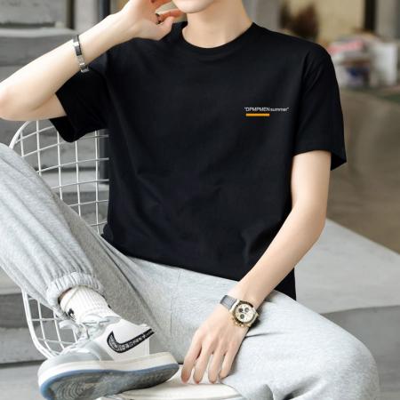 BY20276# 200克新疆长绒棉纯棉短袖男士夏季新款男装宽松休闲纯色重磅T恤 服裝批發男裝批發服飾貨源