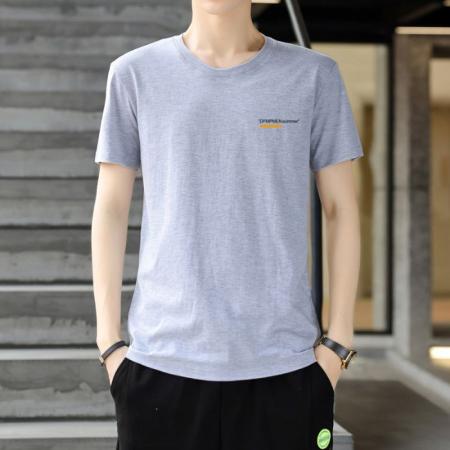 BY20276# 200克新疆长绒棉纯棉短袖男士夏季新款男装宽松休闲纯色重磅T恤 服裝批發男裝批發服飾貨源