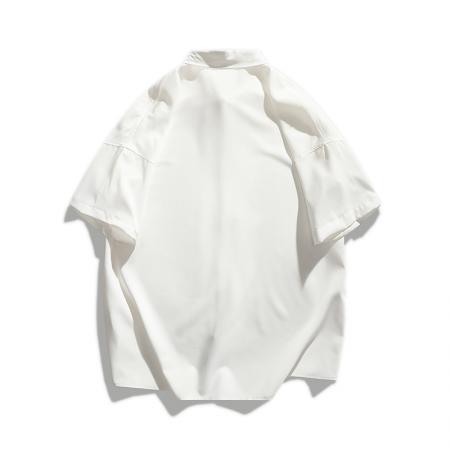 BY20283# 夏季纯色冰丝短袖衬衣男潮流百搭简约韩版男士衬衫 服裝批發男裝批發服飾貨源