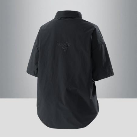 BY20285# 夏季新款纯色简约短袖衬衫男宽松百搭冰感青少年衬衣男 服裝批發男裝批發服飾貨源