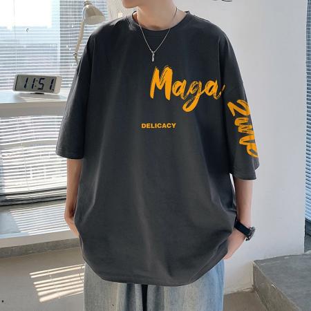 BY20287# 纯棉短袖t恤五分袖男士夏季新款潮牌青少年男生体恤男款衣服 服裝批發男裝批發服飾貨源