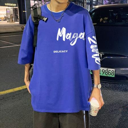 BY20287# 纯棉短袖t恤五分袖男士夏季新款潮牌青少年男生体恤男款衣服 服裝批發男裝批發服飾貨源