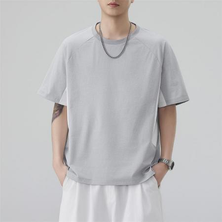 BY20297# 夏季新款冰感短袖T恤男宽松百搭拼接撞色潮流短袖t恤 服裝批發男裝批發服飾貨源
