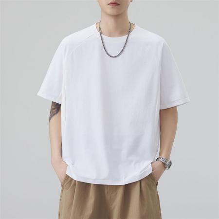 BY20297# 夏季新款冰感短袖T恤男宽松百搭拼接撞色潮流短袖t恤 服裝批發男裝批發服飾貨源