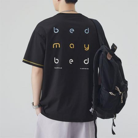 BY20298# 夏季新款潮牌短袖T恤男宽松百搭冰感潮流印花上衣 服裝批發男裝批發服飾貨源
