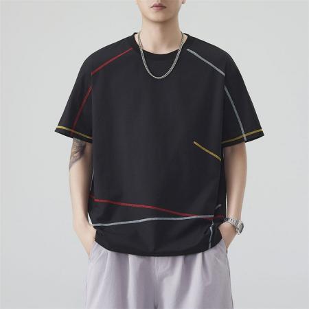 BY20298# 夏季新款潮牌短袖T恤男宽松百搭冰感潮流印花上衣 服裝批發男裝批發服飾貨源