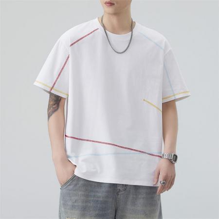 BY20298# 夏季新款潮牌短袖T恤男宽松百搭冰感潮流印花上衣 服裝批發男裝批發服飾貨源