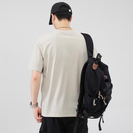 BY20303# 夏季潮牌拼接短袖t恤男宽松百搭撞色潮流刺绣男士冰感T恤上衣 服裝批發男裝批發服飾貨源
