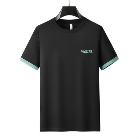 BY20304# 夏季潮牌短袖t恤男宽松大码拼接撞色圆领男士T恤 服裝批發男裝批發服飾貨源