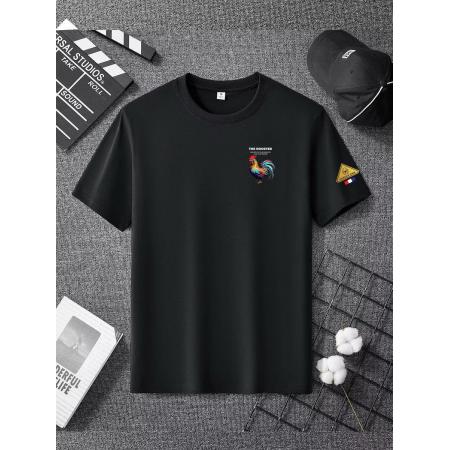 BY20310# 跨境短袖t恤男士潮牌夏季宽松五分袖新款网红潮流ins简约印花上衣 服裝批發男裝批發服飾貨源