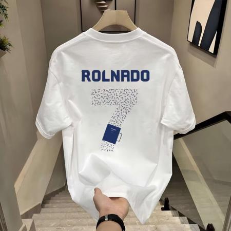 BY20312# 跨境短袖t恤男士潮牌夏季宽松五分袖新款网红潮流ins简约印花上衣 服裝批發男裝批發服飾貨源