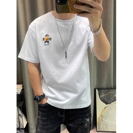 BY20313# 跨境短袖t恤男士潮牌夏季宽松五分袖新款网红潮流ins简约印花上衣 服裝批發男裝批發服飾貨源