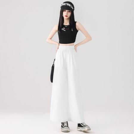 BY20434# 春夏新款休闲裤直筒裤雷丝花边凉爽休闲裤女  服裝批發女裝批發服飾貨源