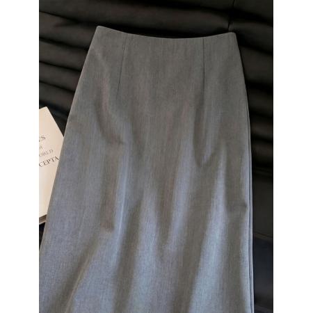 灰色网纱拼接设计感半身裙女夏季新款时髦洋气不撞款百搭裙子  服裝批發女裝批發服飾貨源
