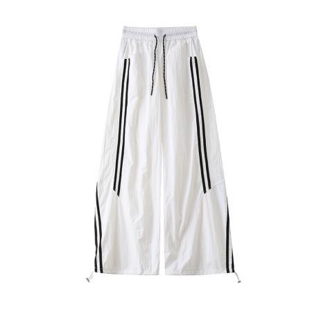 夏季新款速干弯刀裤两穿阔腿束脚美式宽松休闲运动裤长裤  服裝批發女裝批發服飾貨源