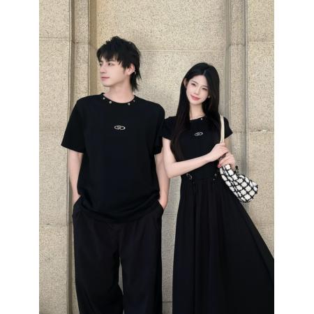 BY20702# 显瘦小黑裙复古风炸街收腰连衣裙暗黑风T恤 服裝批發女裝批發服飾貨源