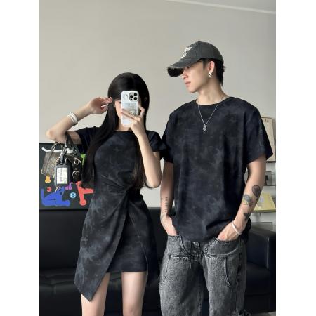 BY20706# 情侣装夏季法式度假沙滩连衣裙一衣一裙 服裝批發女裝批發服飾貨源