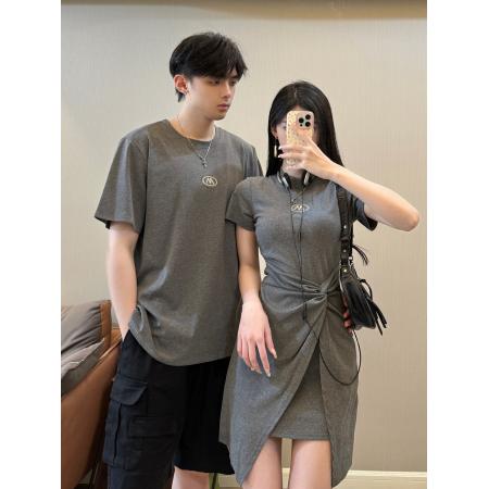 BY20707# 情侣装夏季法式度假沙滩连衣裙一衣一裙 服裝批發女裝批發服飾貨源