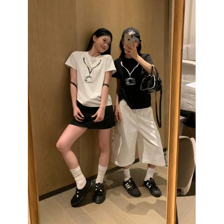 BY20749# 纯棉正肩短袖T恤女印花 服裝批發女裝批發服飾貨源