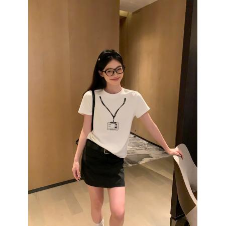 BY20749# 纯棉正肩短袖T恤女印花 服裝批發女裝批發服飾貨源