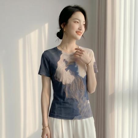 BY20753# 欧货夏装新款时尚定位卡通印花短袖T恤打底衫修身上衣女小衫 服裝批發女裝批發服飾貨源