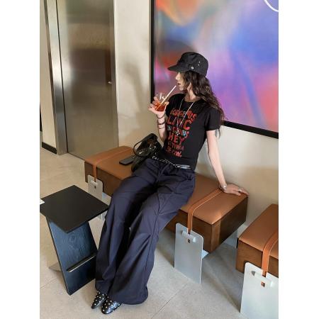 BY20784# 棉后包领修身显瘦正肩短袖t恤女 服裝批發女裝批發服飾貨源