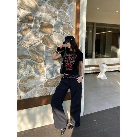 BY20784# 棉后包领修身显瘦正肩短袖t恤女 服裝批發女裝批發服飾貨源